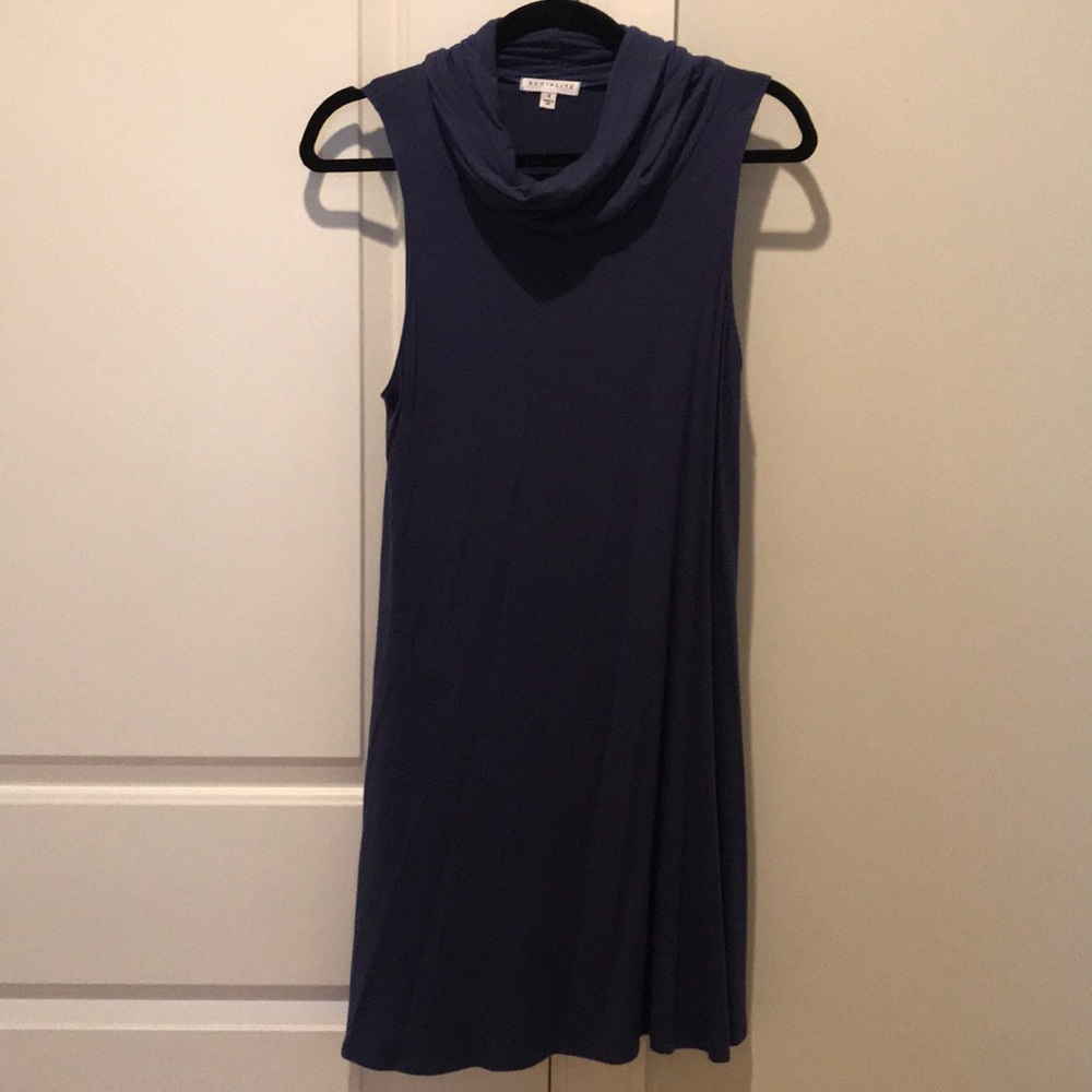 Navy blue Socialite cowl neck dress